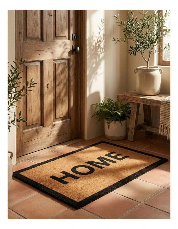 Fab Habitat Home Border PVC Backed Coir Doormat In Natural image 4