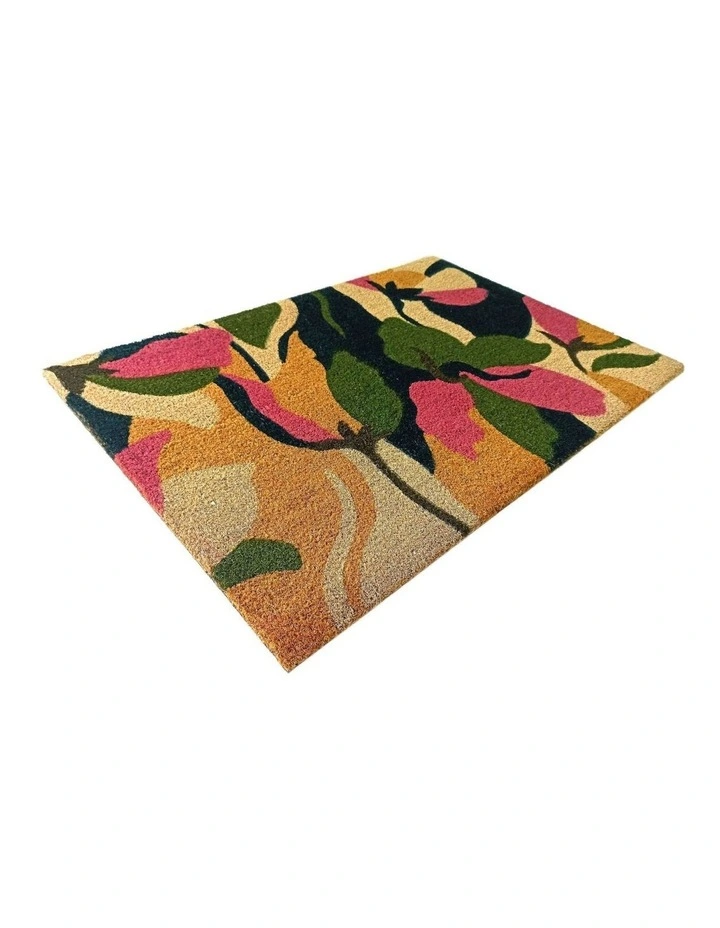 Fab Habitat Flowers PVC Backed Coir Doormat In Green image 2