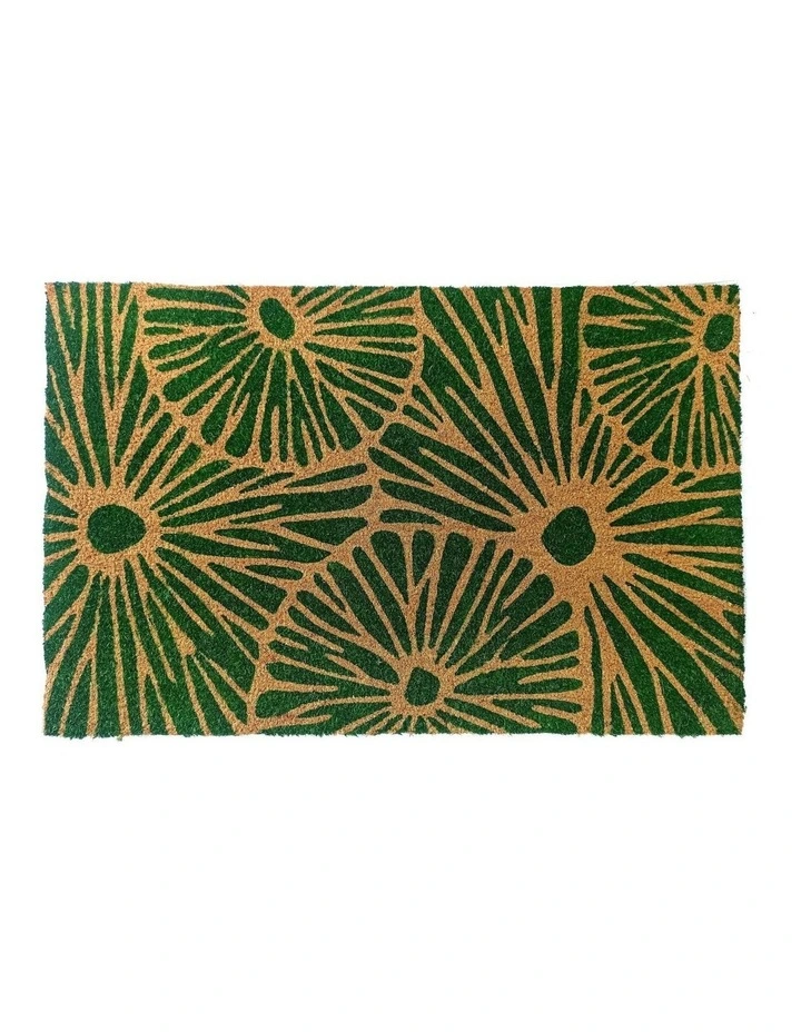 Fab Habitat Green Citrus PVC Backed Coir Doormat In Green image 1