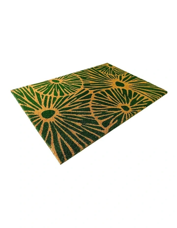 Fab Habitat Green Citrus PVC Backed Coir Doormat In Green image 2