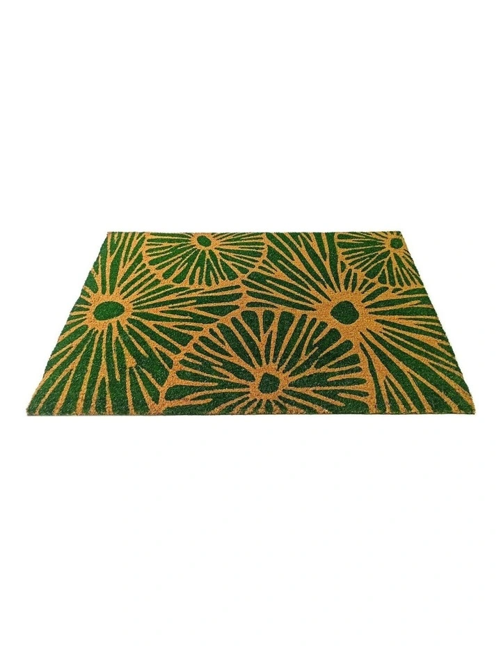 Fab Habitat Green Citrus PVC Backed Coir Doormat In Green image 3