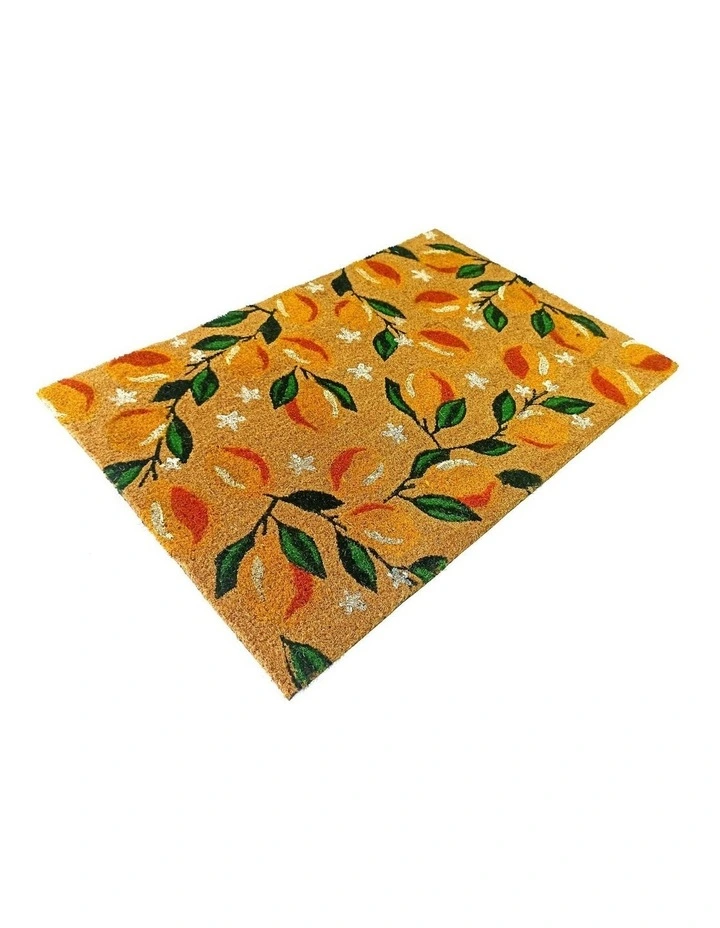 Fab Habitat Lemon Branches PVC Backed Coir Doormat In Natural image 2