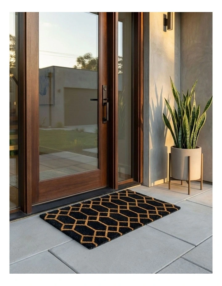 Fab Habitat Grilles PVC Backed Coir Doormat In Black image 4