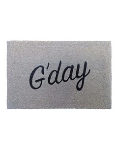 Fab Habitat G'Day PVC Backed Coir Doormat In Grey