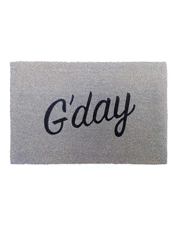 Fab Habitat G'Day PVC Backed Coir Doormat In Grey image 1