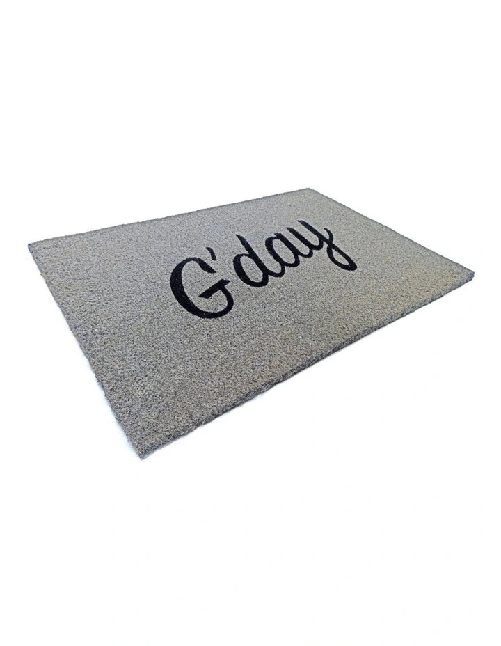 Fab Habitat G'Day PVC Backed Coir Doormat In Grey image 2