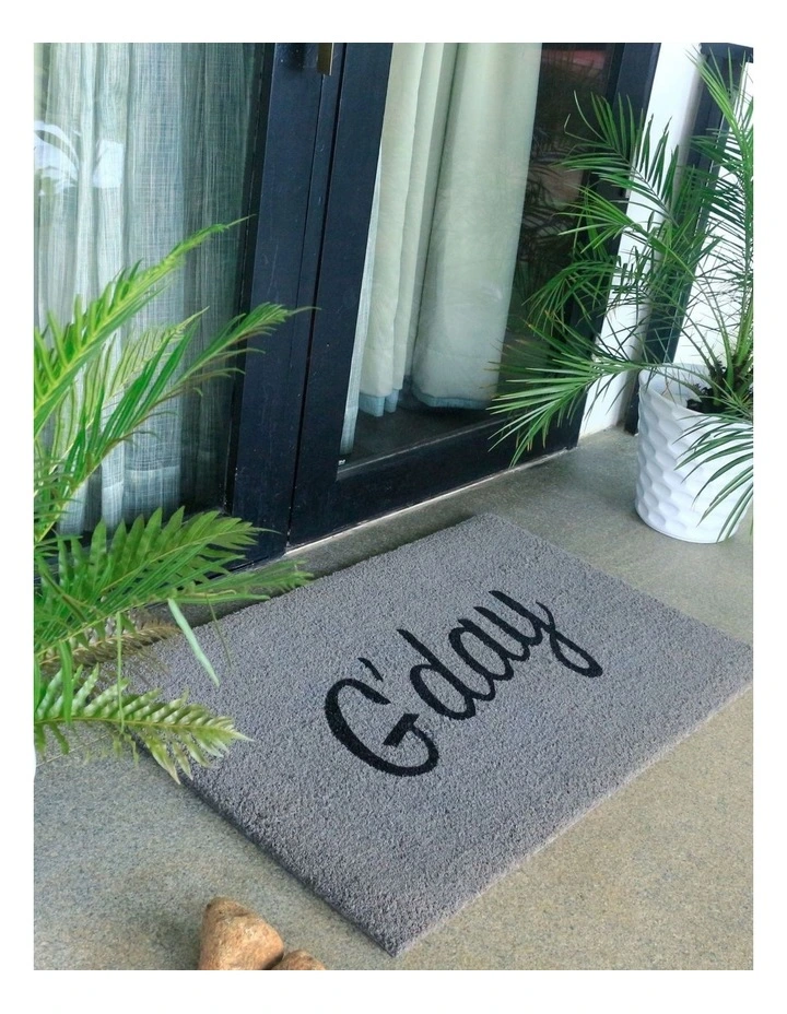 Fab Habitat G'Day PVC Backed Coir Doormat In Grey image 4