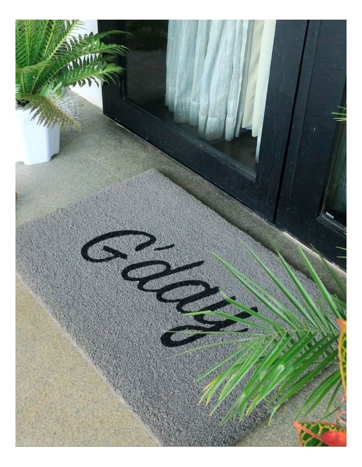 Fab Habitat G'Day PVC Backed Coir Doormat In Grey image 5