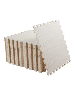 Wood Grain EVA Foam Floor Mat Tiles, 12pcs
