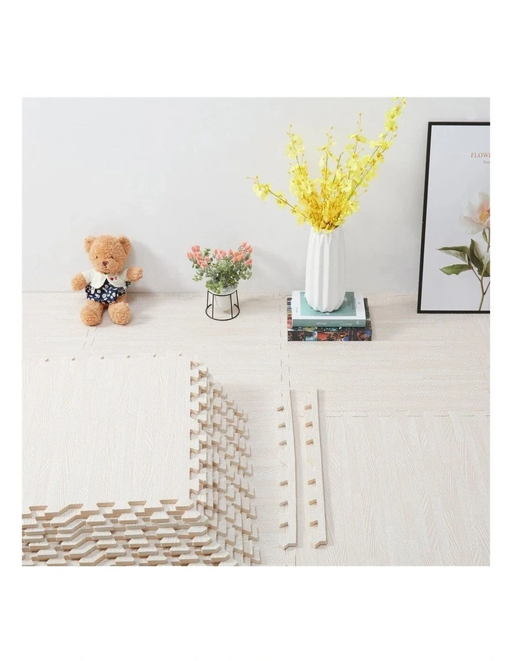 Wood Grain EVA Foam Floor Mat Tiles, 12pcs image 2