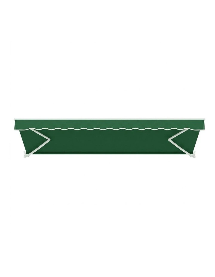 Instahut Retractable Folding Arm Awning Manual Sunshade 5Mx3M Dark Green image 3