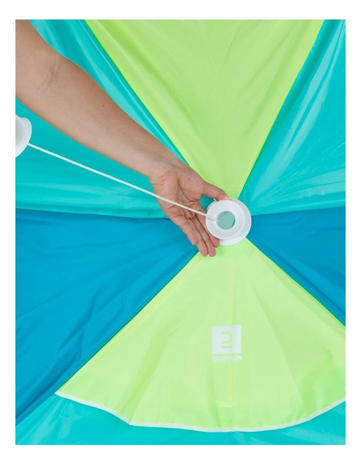 Decathlon - 3-person sun shelter beach parasol upf50 iwiko 180 - blue yellow image 4