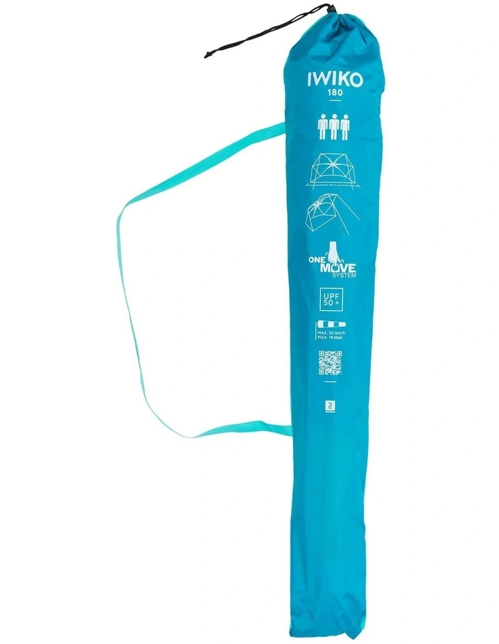 Decathlon - 3-person sun shelter beach parasol upf50 iwiko 180 - blue yellow image 7