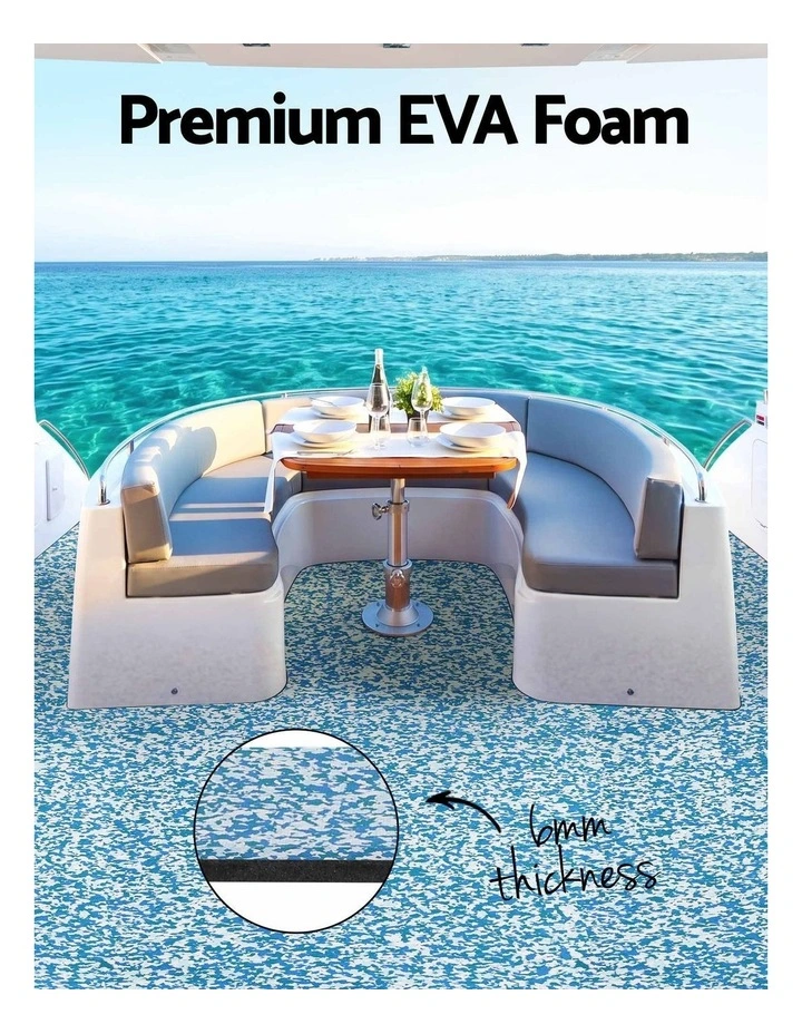 Seamanship EVA Foam Boat Flooring Decking Mat 240x90cm 6mm Blue Camo image 4