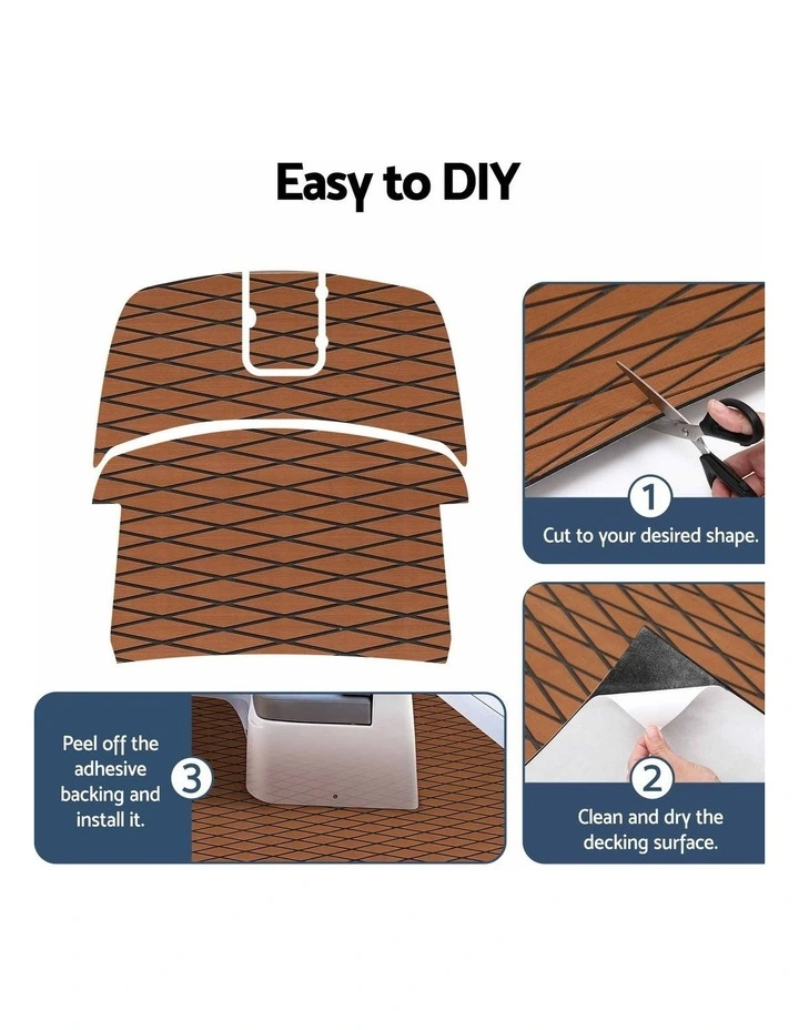 Seamanship EVA Foam Boat Flooring Decking Mat 240x90cm 6mm Diamond Brown image 4