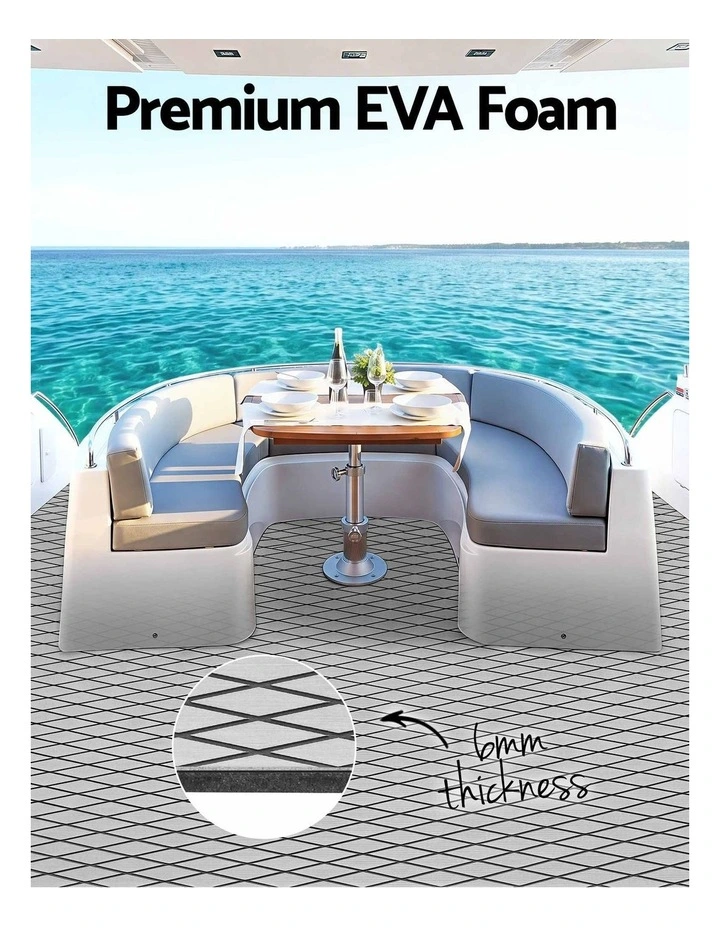 Seamanship EVA Foam Boat Flooring Deck Mat 240x90cm 6mm Diamond Light Grey image 2