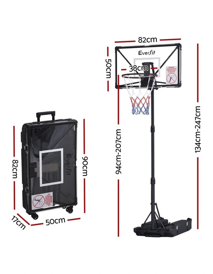 Everfit Foldable Portable Basketball Hoop System Adjustable Full Stand 2.07m image 2