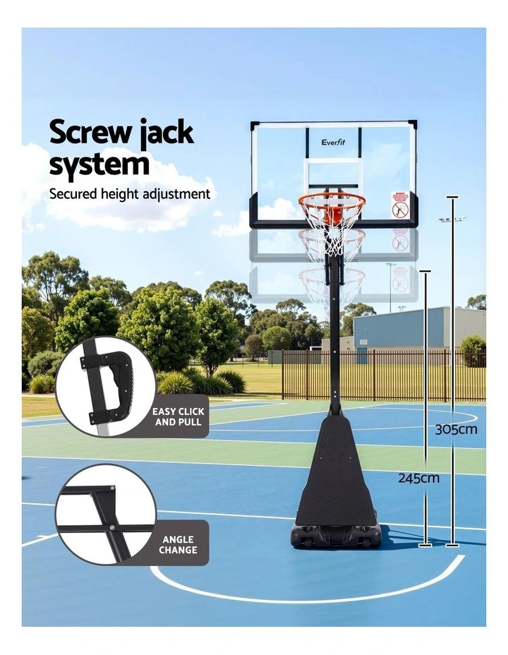 Everfit 3.05M Basketball Hoop Stand System Portable Height Adjustable Net Ring image 4
