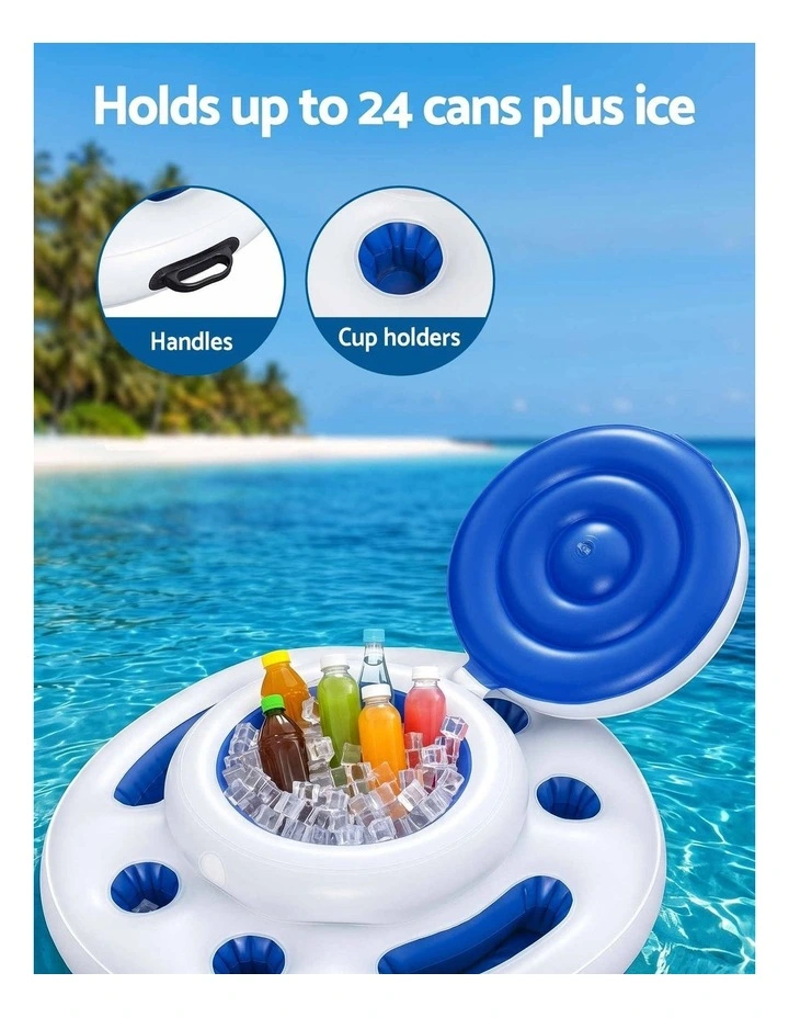 Bestway Inflatable Floating Cooler with Cup Holders for Pool Holds 24 Cans image 2