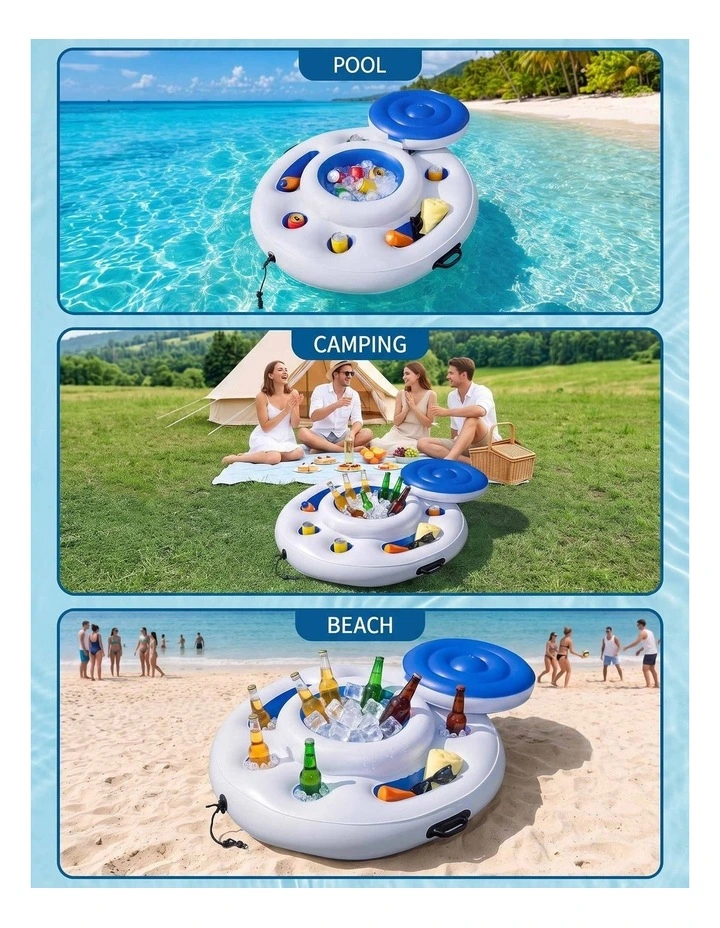 Bestway Inflatable Floating Cooler with Cup Holders for Pool Holds 24 Cans image 3