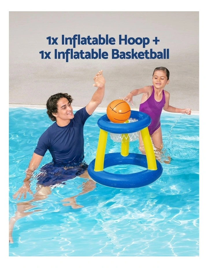 Bestway Inflatable Pool Float Basketball Hoop Set with Ball Blue image 5