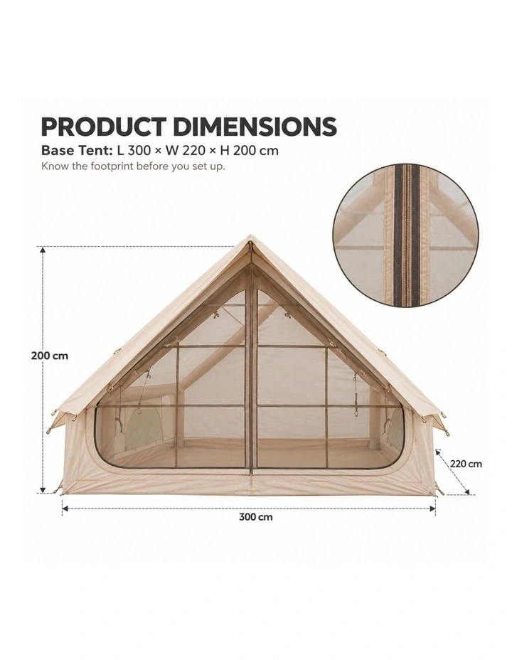 Weisshorn Inflatable A-Frame Tent with Extended Side Awning, Basecamp image 2