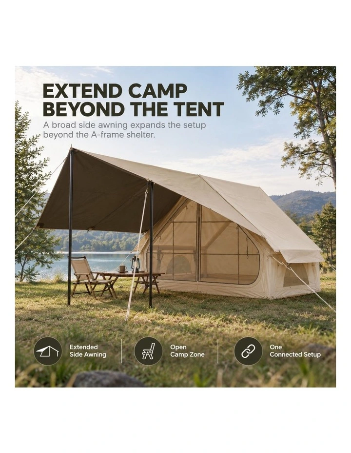 Weisshorn Inflatable A-Frame Tent with Extended Side Awning, Basecamp image 7