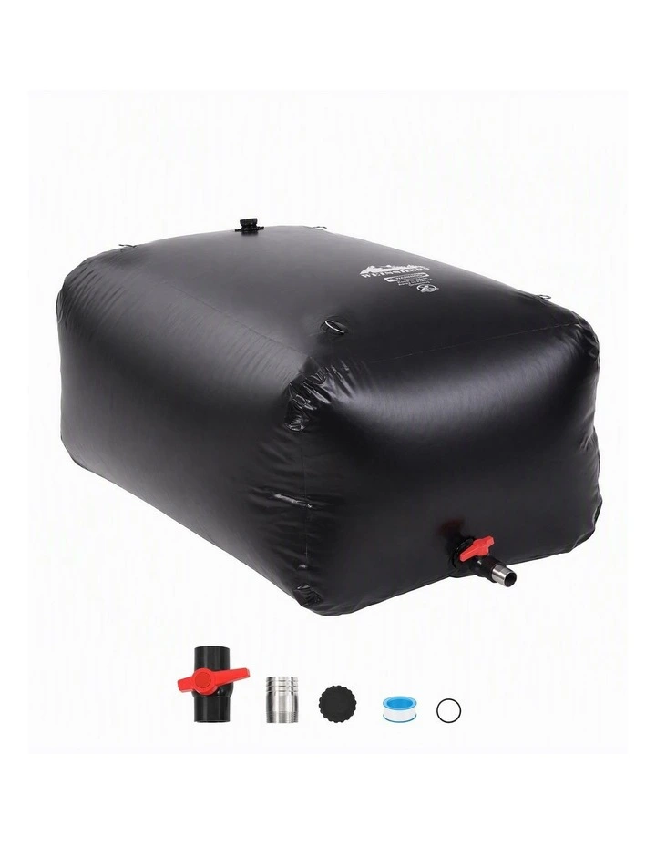 Weisshorn 1000L Water Bladder Bag 1300D PVC Storage Tank Container Black Camping image 1