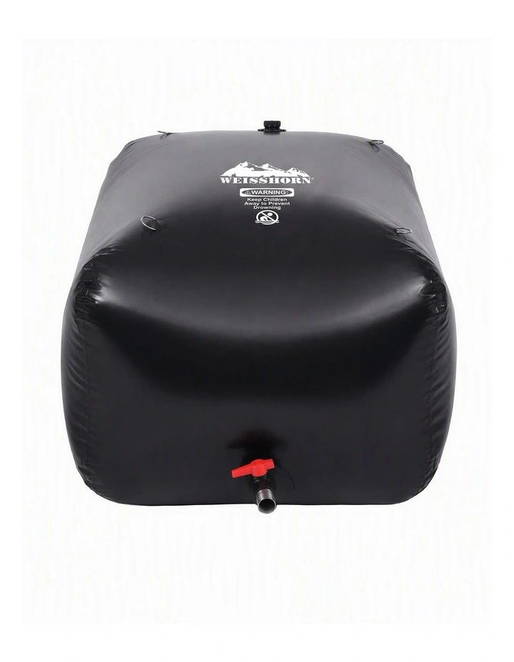 Weisshorn 1000L Water Bladder Bag 1300D PVC Storage Tank Container Black Camping image 3