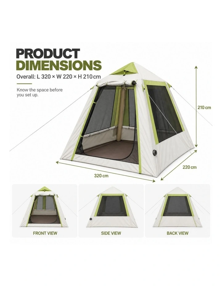 Weisshorn Inflatable Mesh Gazebo Tent, Air-Frame with Extendable Canopy image 2