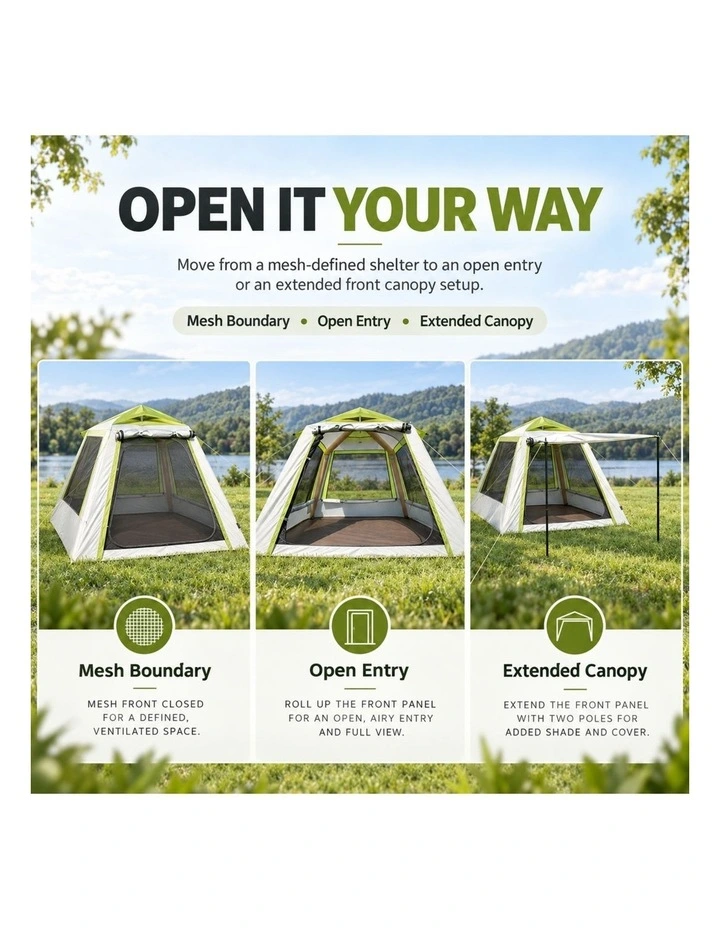 Weisshorn Inflatable Mesh Gazebo Tent, Air-Frame with Extendable Canopy image 5
