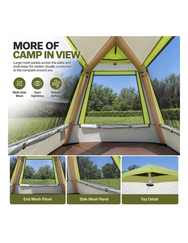 Weisshorn Inflatable Mesh Gazebo Tent, Air-Frame with Extendable Canopy image 6