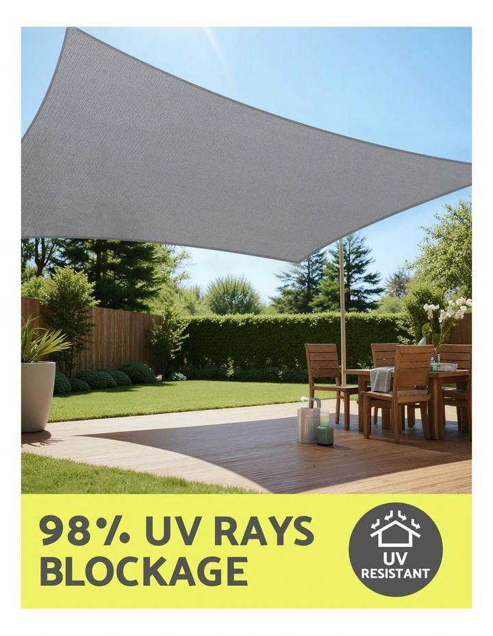 Instahut Sun Shade Sail Shadecloth Canopy Rectangle 280gsm 4x6m image 4