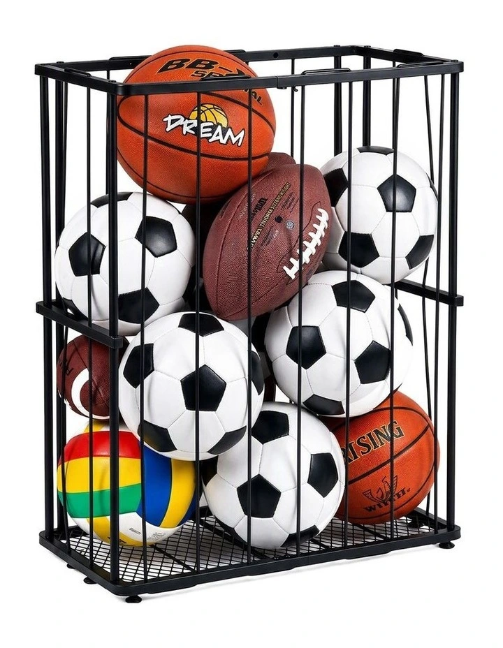 Everfit Ball Storage Rack Elastic Rope Ball Rack Wall Mounted & Floor Organizer image 1