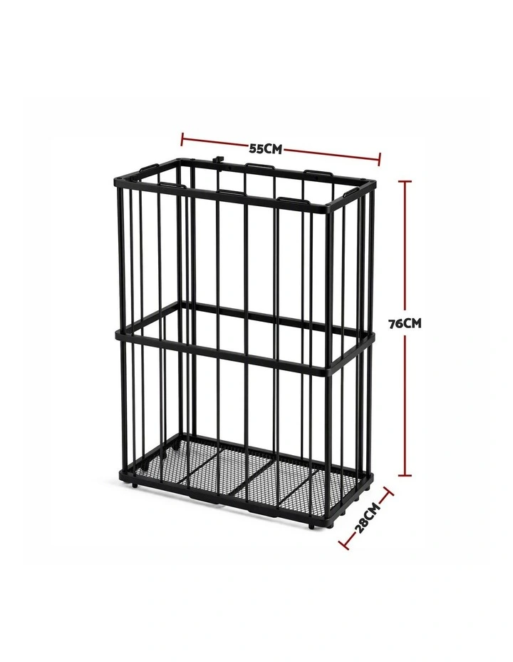 Everfit Ball Storage Rack Elastic Rope Ball Rack Wall Mounted & Floor Organizer image 2
