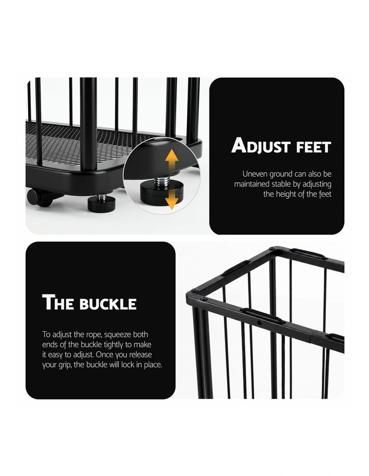Everfit Ball Storage Rack Elastic Rope Ball Rack Wall Mounted & Floor Organizer image 6
