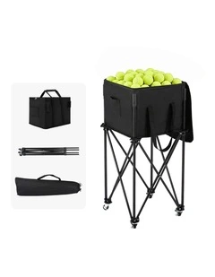Everfit Foldable Tennis Hopper Stand with Wheels Holds Up to 150 Balls
