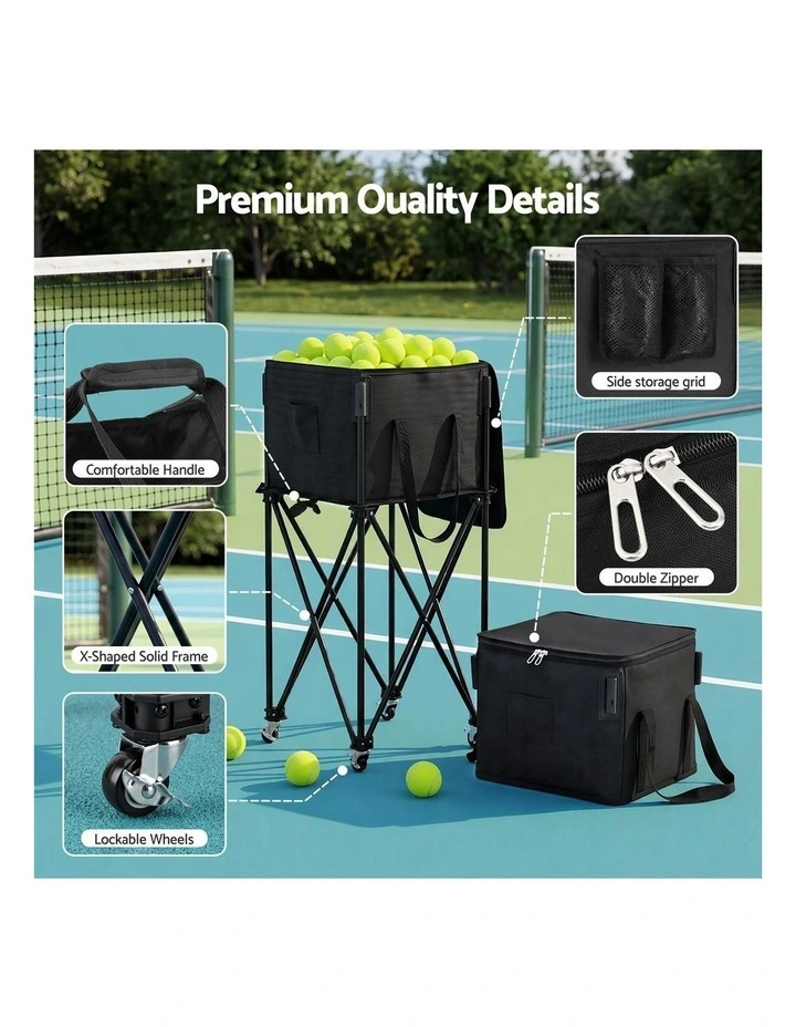 Everfit Foldable Tennis Hopper Stand with Wheels Holds Up to 150 Balls image 5