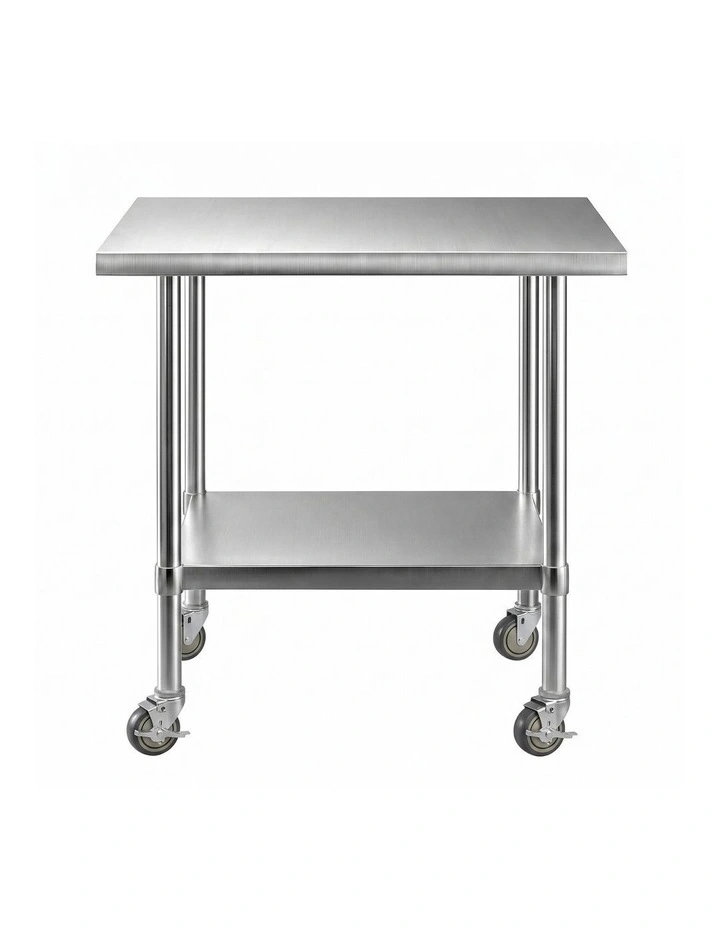 Cefito 914x762mm Stainless Steel Kitchen Bench w/ Splashback Work Table Prep Bench Commercial 430 image 3