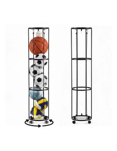 Everfit Vertical Ball Storage Rack with Wheels Sports Equipment Organiser