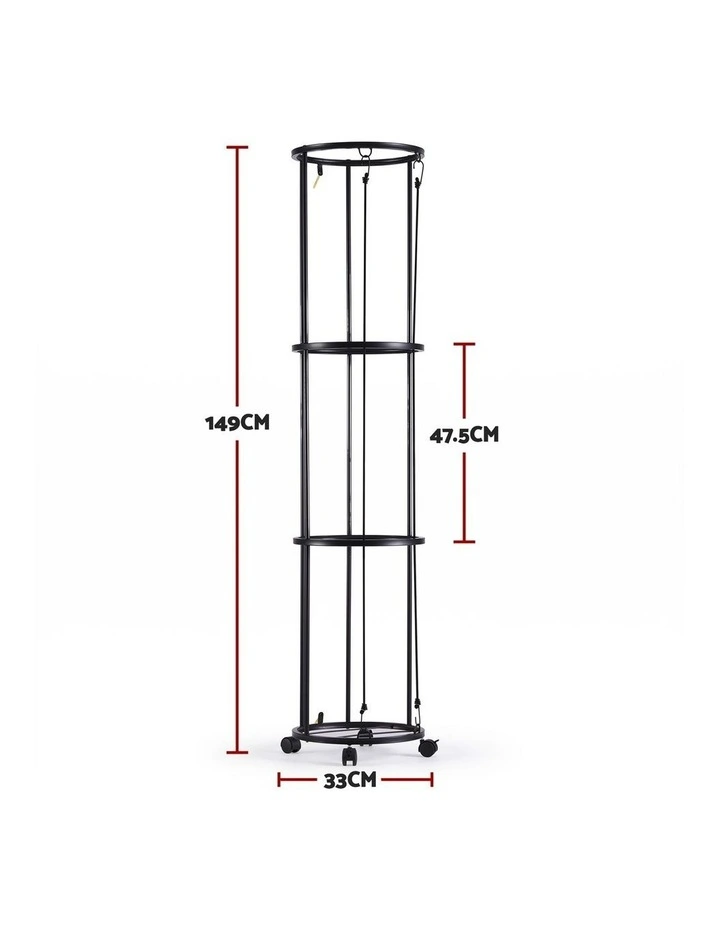 Everfit Vertical Ball Storage Rack with Wheels Sports Equipment Organiser image 2