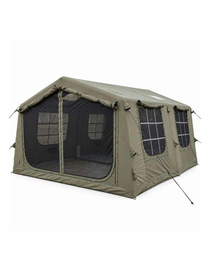 Weisshorn Inflatable Cabin Camping Tent Olive Green Mesh Entry 520x360cm image 1