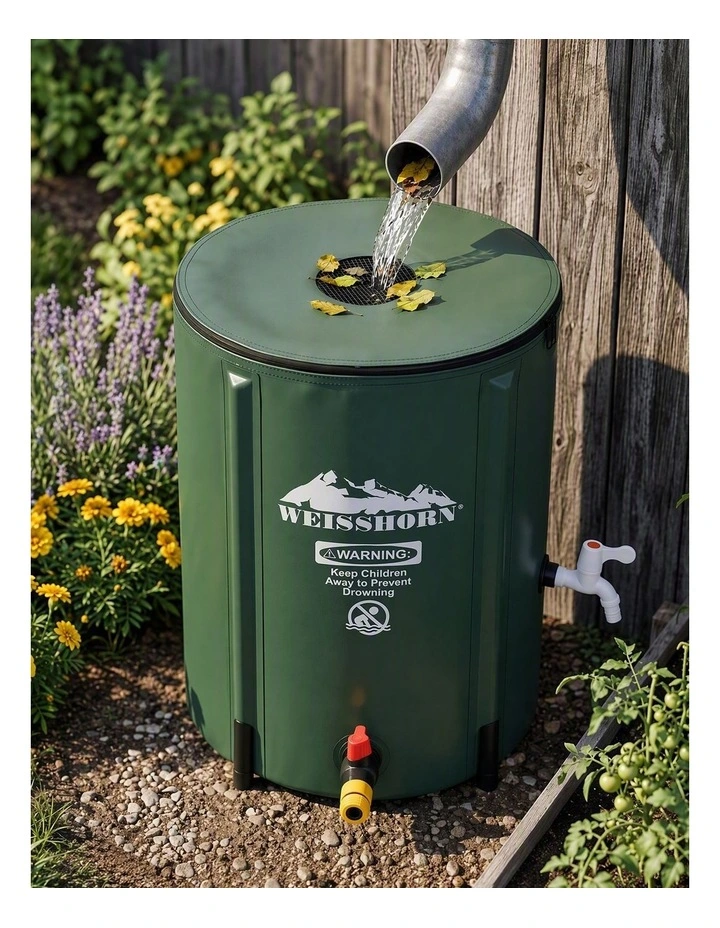 Weisshorn 50L/11gal Collapsible Rain Barrel PVC Water Tank Collection Storage for Garden Irrigation image 6