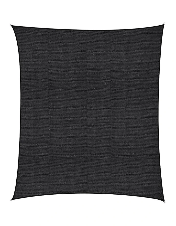 Instahut Sun Shade Sail Cloth 98% UV Block Outdoor Canopy Rectangle 5X6M Black image 1