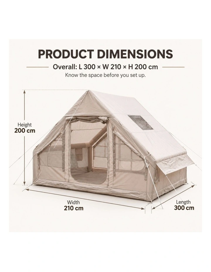Weisshorn A-Frame Inflatable Air Tent with Mesh Windows, Family Glamping image 2