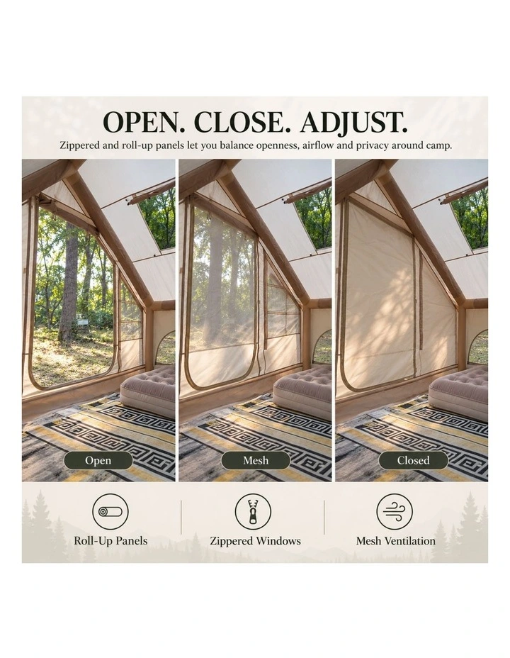 Weisshorn A-Frame Inflatable Air Tent with Mesh Windows, Family Glamping image 4