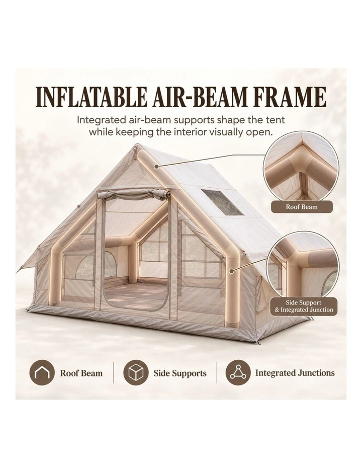 Weisshorn A-Frame Inflatable Air Tent with Mesh Windows, Family Glamping image 5