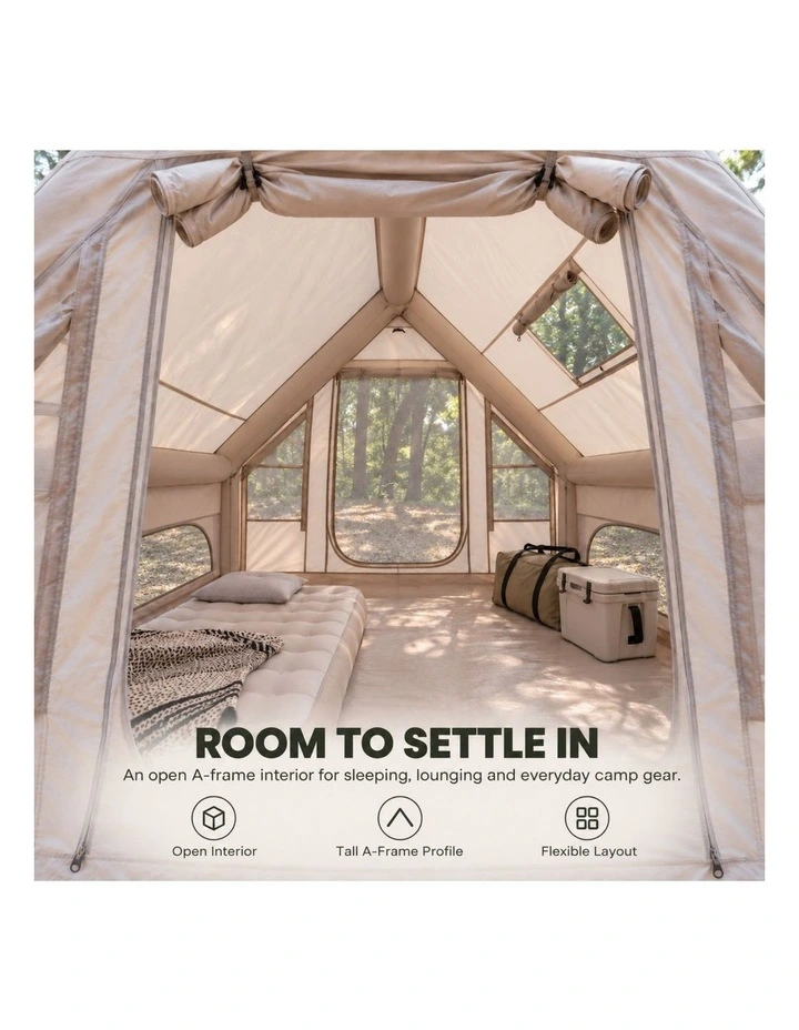 Weisshorn A-Frame Inflatable Air Tent with Mesh Windows, Family Glamping image 7