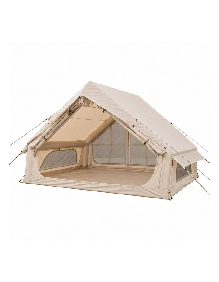 Weisshorn Inflatable A-Frame Camping Tent Large Outdoor Glamping Beige image 1