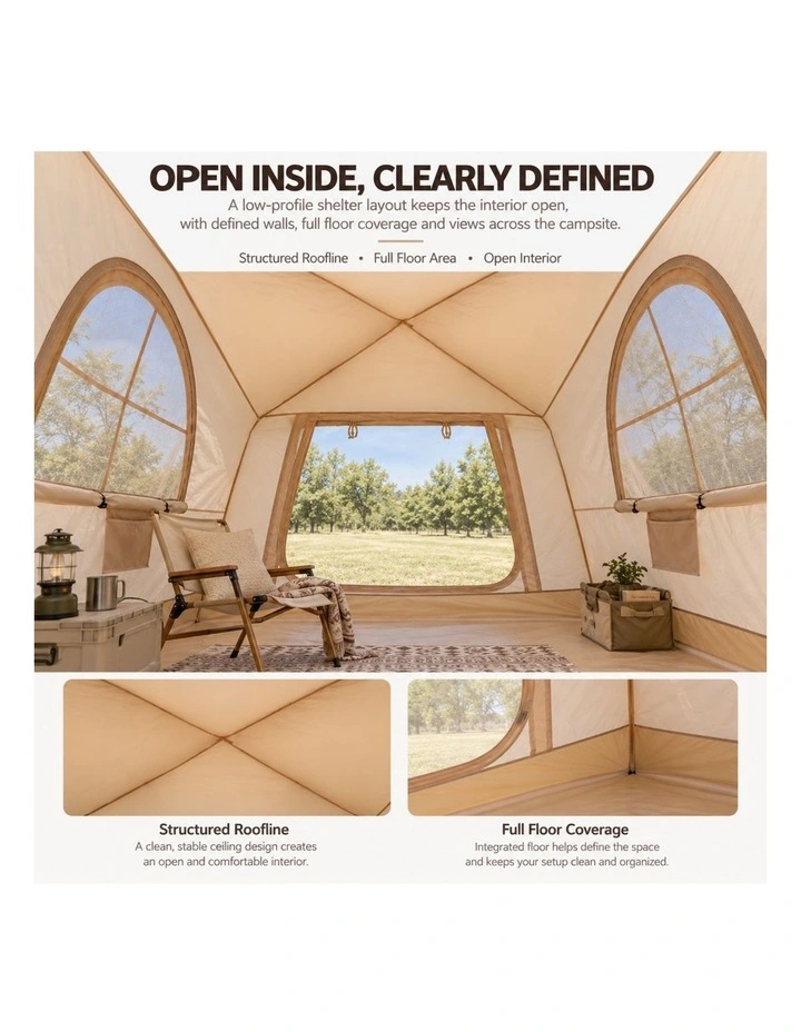 Weisshorn Inflatable Camping Tent Dual End Doors Arched Windows 300x400cm image 5